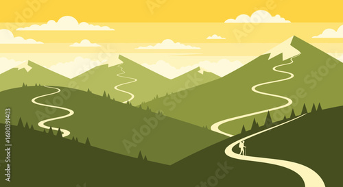 Serene Journey Depicting Mountain Trails, Adventure, and the Wonders of Nature