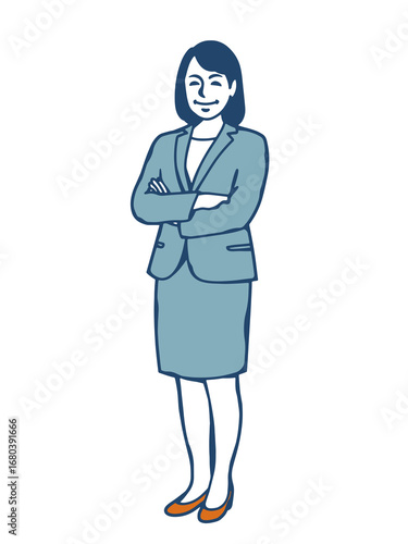 Confident Businesswoman Standing with Arms Crossed