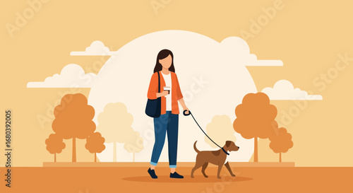Serene Stroll: Enjoying The Peacefulness Of An Afternoon Walk With Companion Dog