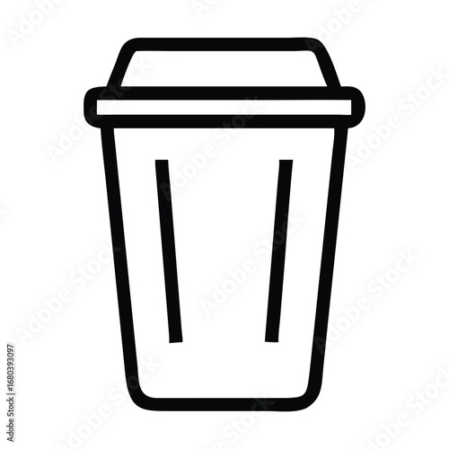 Full trash bin icon outline vector household garbage