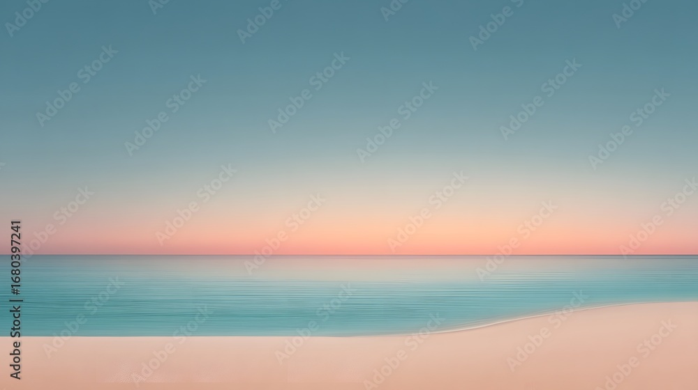 Fototapeta premium Minimalist seashore landscape calm water and soft