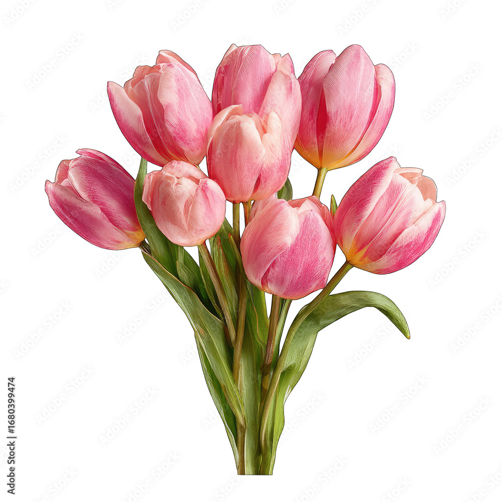 Fototapeta premium Close-up of a bouquet of light pink tulips (1)