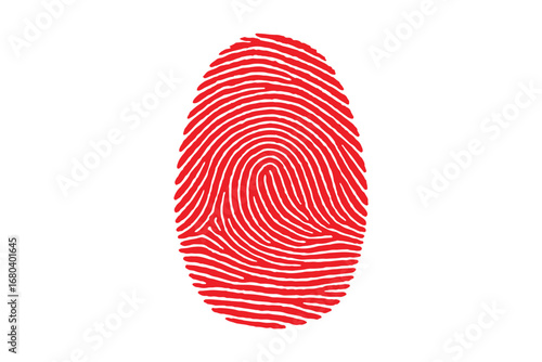 Red fingerprint on a white background
