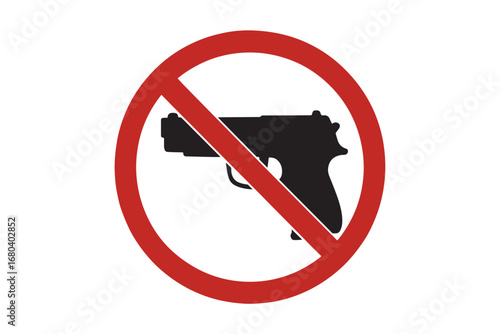 No guns allowed silhouette vector art illustration on white background 