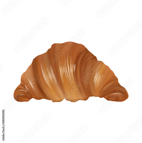 Croissant Pastry Illustration Isolated on White Background
