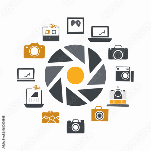Flat Design Photography Icon Set