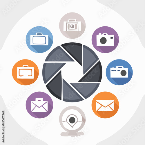 Flat Design Photography Icon Set