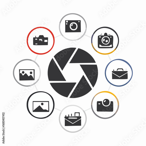 Flat Design Photography Icon Set