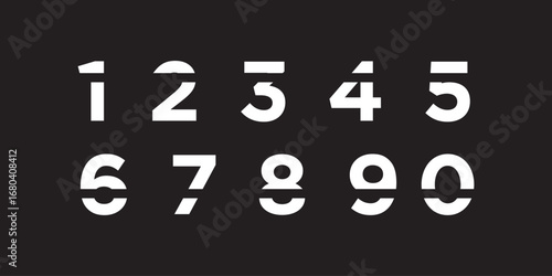 Set of creative number 1 to 0 logo designs, abstract number logo. Premium Vector