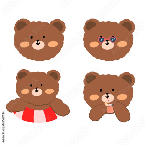 Wallpaper Mural set of cute bear Torontodigital.ca