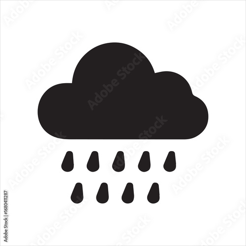  rain cloud vector icon - weather symbol