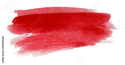 red watercolor background. Artistic hand paint. Isolated on transparent background.