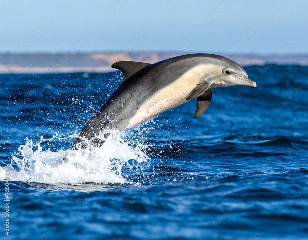Fototapeta premium Dolphin leaping in ocean