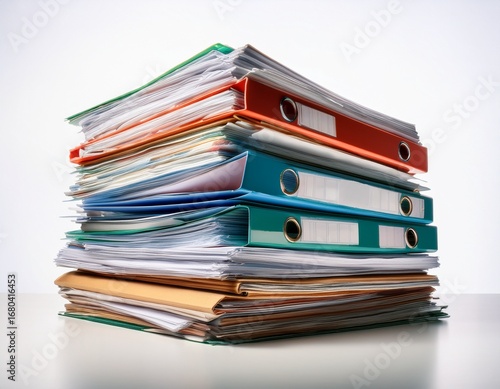 Overwhelmed by paperwork? Conquer your document chaos with this organized stack of colorful binders and files.