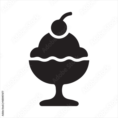 ice cream sundae vector icon