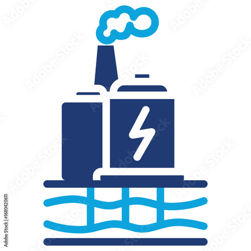Geothermal Energy mixed color icon