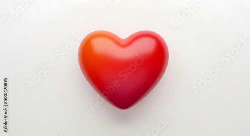 Wallpaper Mural Heart shape in red with smooth gradient on light surface romantic background Torontodigital.ca