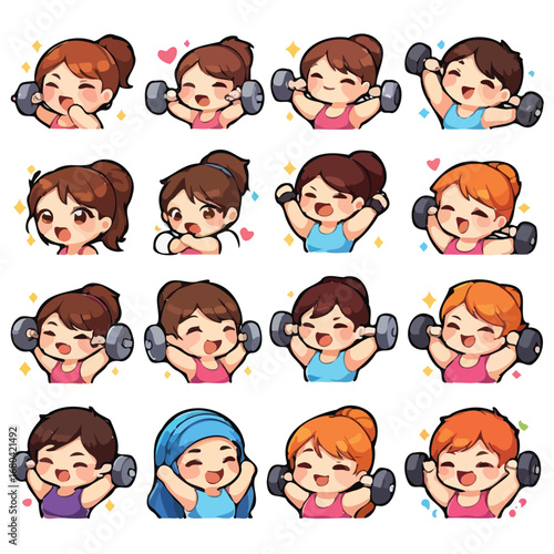 Cute Chibi Fitness Color