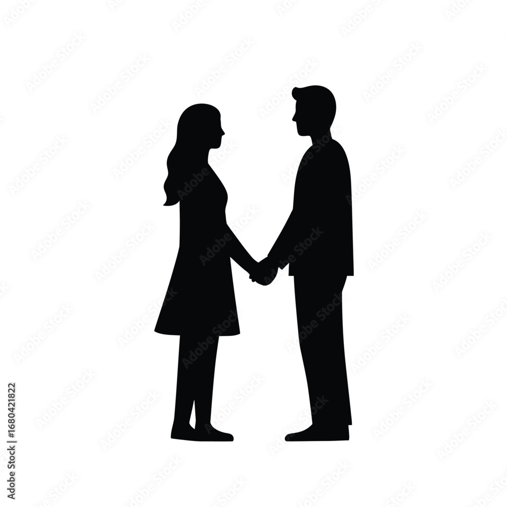 custom made wallpaper toronto digitalSilhouette Couple Holding Hands, Romantic Love