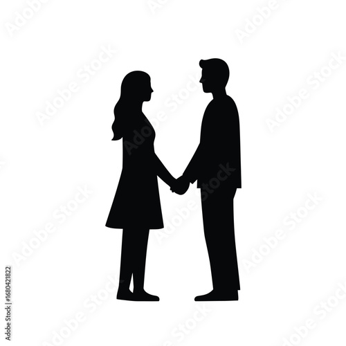 Wallpaper Mural Silhouette Couple Holding Hands, Romantic Love Torontodigital.ca