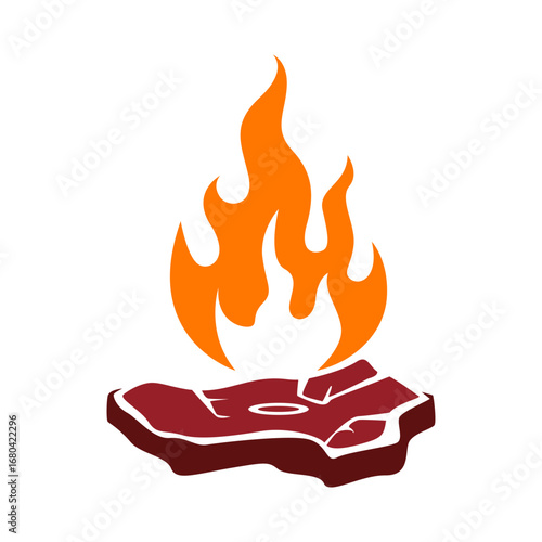 Meat logo  icon illustration