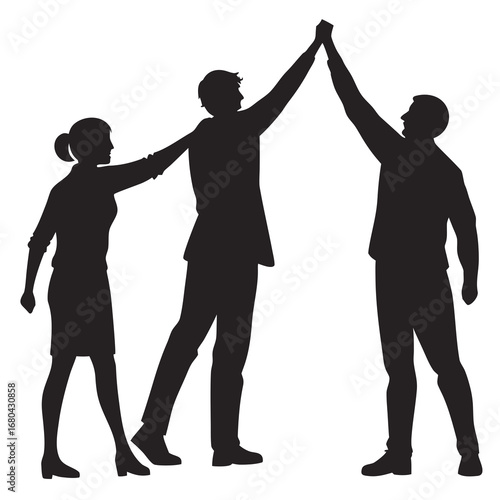 Business Team High Five Silhouette