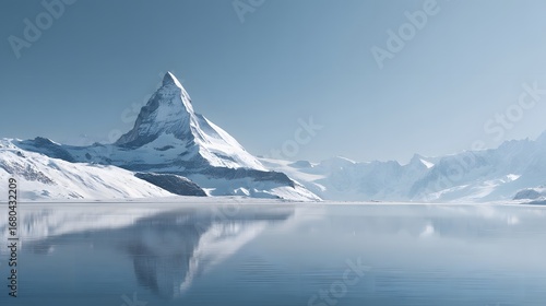 Glacier with sunlight reflection 
