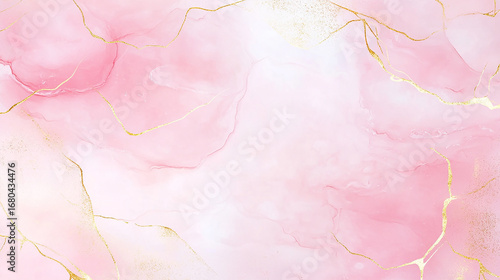 Luxury Pink and Gold Watercolor Background. Elegant Abstract Design for Modern Aesthetics