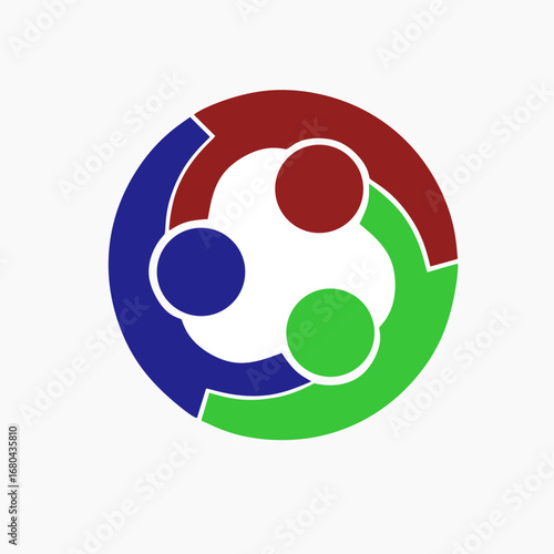 sosial group abstract colorful circle logo vector design