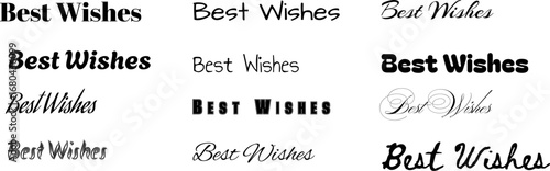 Best Wishes Text Designs – Decorative Handwritten Calligraphy Lettering Set for Greeting Cards and Invitations