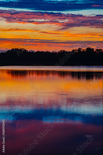 Sunset reflection on Blue Lake