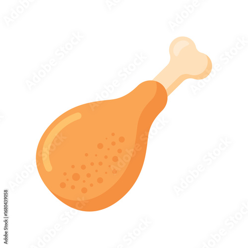 Chicken leg flat vector illustration isolated on a white background