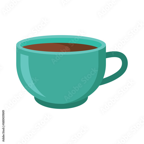 Cup of coffee flat vector illustration isolated on white background.