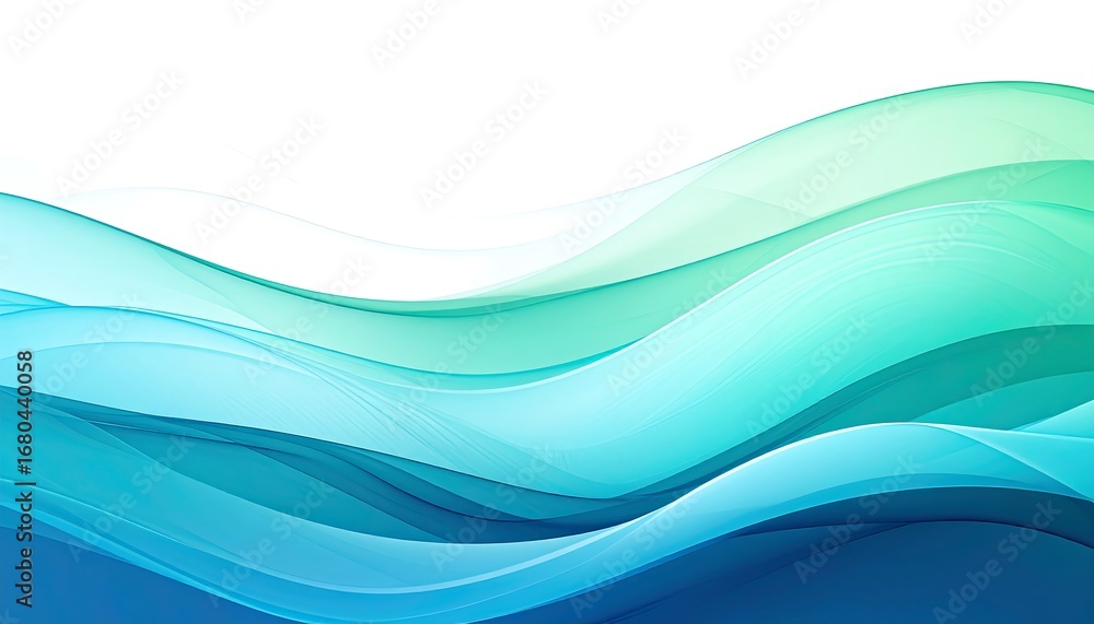 Fototapeta premium Abstract waves of teal and turquoise colors