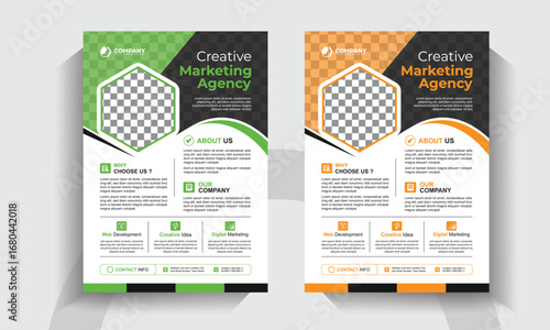 Modern Corporate Marketing Flyer Template. Creative Business Agency Poster Design. Digital Advertising and Branding Layout. 