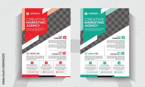 Modern Corporate Marketing Flyer Template. Creative Business Agency Poster Design. Digital Advertising and Branding Layout. 
