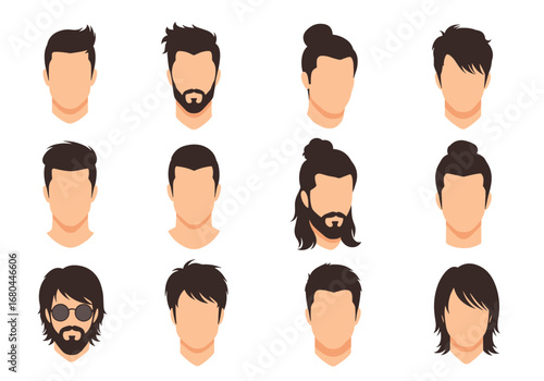 Explore diverse modern male hairstyles and beard trends for style inspiration and design projects