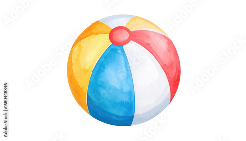 Colorful Watercolor Beach Ball for Summer Fun and Recreation.