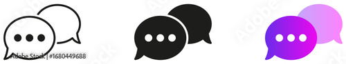 gradient speech bubble icon symbol Chat message icons - comment line icon - talk message chat bubble icon. web app vector icon collection set.
