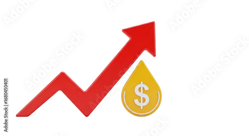 Isolated Increasing Oil Price Chart