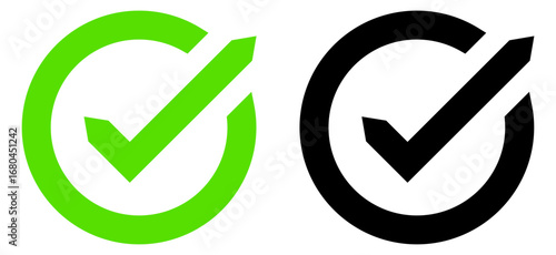 green check mark tick icon symbol, approved or confirmed sign  , checkbox sign icon circle button