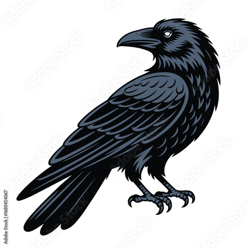 Intricate raven illustration with Norse runes and symbolism, perfect for mythology enthusiasts and tattoo design inspiration