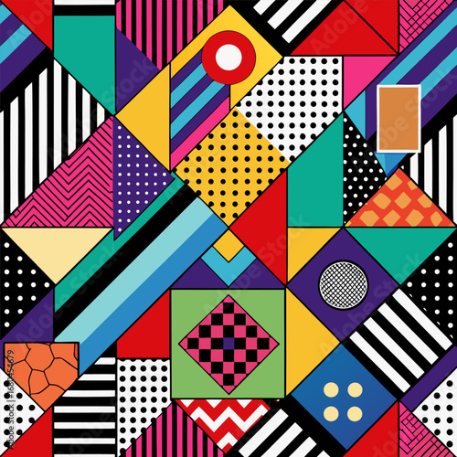 “Seamless Maximalist 90s Neon Tiger and Zebra Animal Print Vector Pattern”