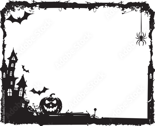 Black Illustration frame art halloween holiday decoration graphic