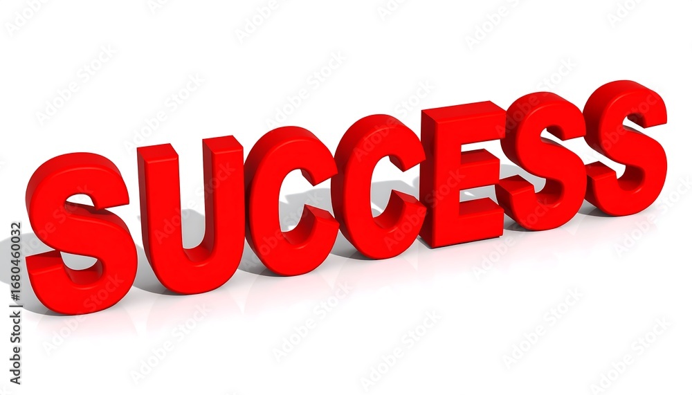 Fototapeta premium Red 3D word SUCCESS