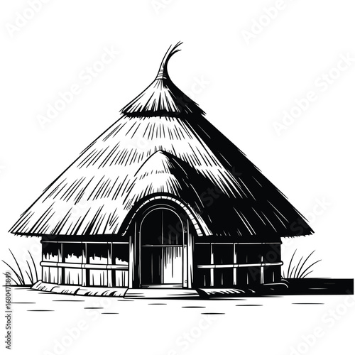 hut on a white background