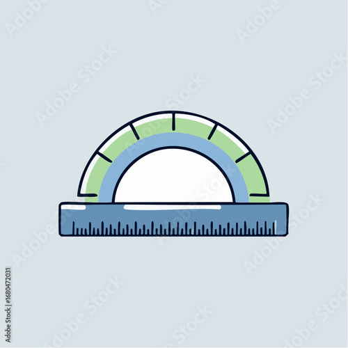 Simple Flat Design of a Protractor A Precision Tool for Measuring Angles in Geometry and Math