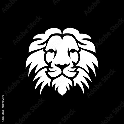 A sleek, modern, and powerful logo featuring a minimalist lion's head. The design uses clean lines and a simple geometric form to create a strong, memorable, and versatile icon. Ideal for startups, te