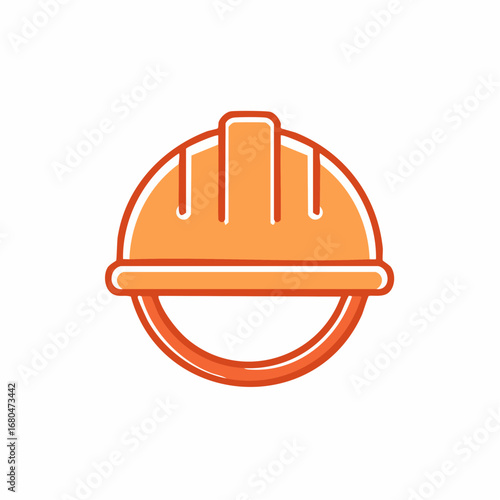 Vector graphic illustration of a safety helmet for construction, building, and industrial worker protection