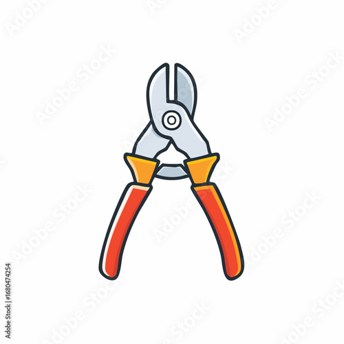 Pliers or side cutter tool icon illustration. Handyman equipment for repair, construction, and electrical work isolated on a white background. Simple cartoon vector graphic
